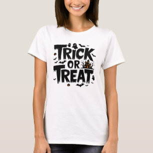 T-shirt Éffrayante nuit d'Halloween avec ruse ou plaisir