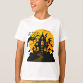 T-shirt Éffrayante sorcière et maison Halloween fun (Devant)
