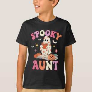 T-shirt Éffrayante Tante Retro Super Floral Ghost Hallowee