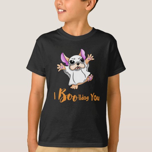 T-shirt Éffrayants câlins : mignon chien français Boo Hall (Devant)