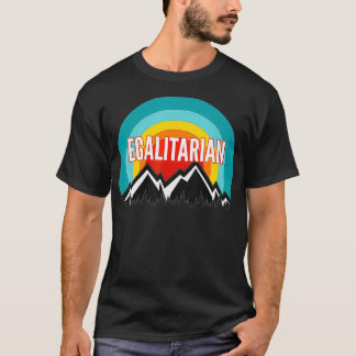 T-shirt Egalitaire, Conception Vintage du coucher de solei