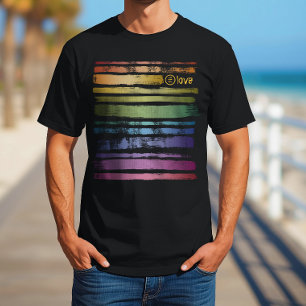 T-shirt Égalité Amour Arc-en-ciel Traits de Pinceau LGBTQ