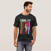 T-shirt Égalité Black Lgbt Pride Rainbow Lesbian Gay Bi T (Devant entier)