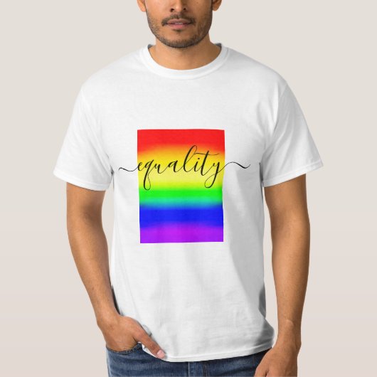 T-shirt Égalité LGBT Rainbow Pride drapeau Ombre Gradient (Devant)