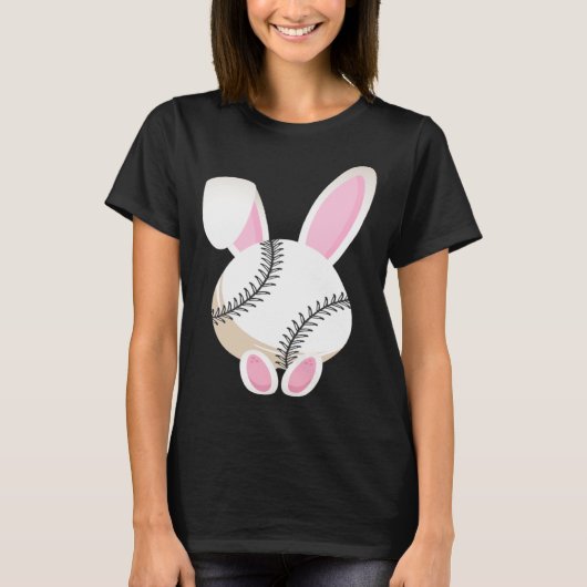 T-shirt Egg Baseball Rabbit Bunny Ears Funny Easter Day Pl (Devant)
