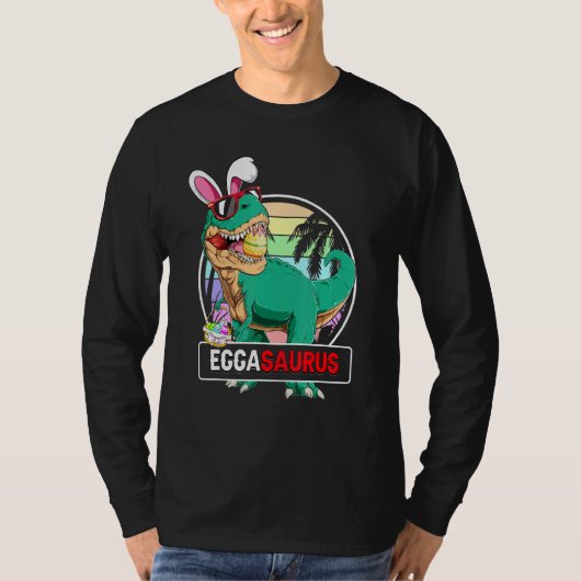 T-shirt Eggasaurus Rex Easter Bunny Eggs Panier Dinosaur B (Devant)