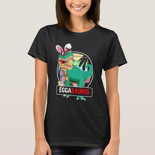 T-shirt Eggasaurus Rex Easter Bunny Eggs Panier Dinosaur B (Devant)