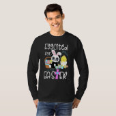 T-shirt Eggcited for Easter Eggs Panda Bunny Chick Funny Q (Devant entier)