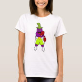 T-shirt Eggplant at Boxing with Boxing gloves (Devant)