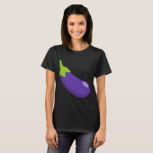 T-shirt Eggplant Et Pêche Correspondant Couple Icône Émoti (Devant entier)