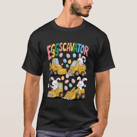 T-shirt Eggscavator Chasse aux oeufs de Pâques Camion de c (Devant)