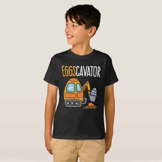 T-shirt Eggscavator Easter Excavator Construction (Devant entier)