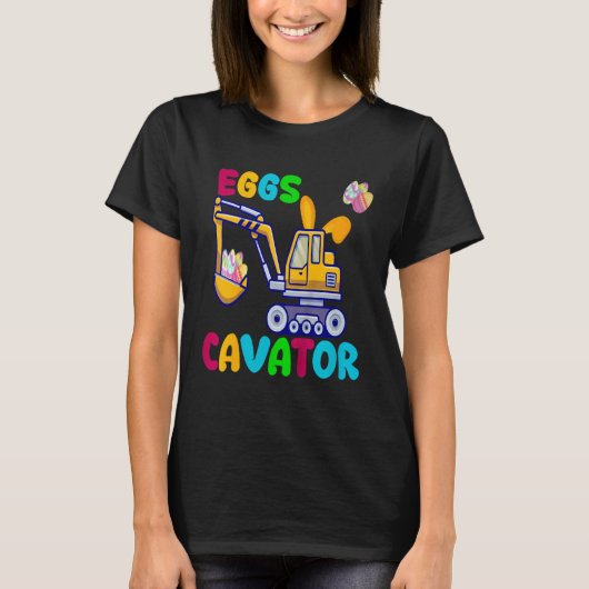 T-shirt EggsCavator Happy Easter Funny Excavator Hunting E (Devant)