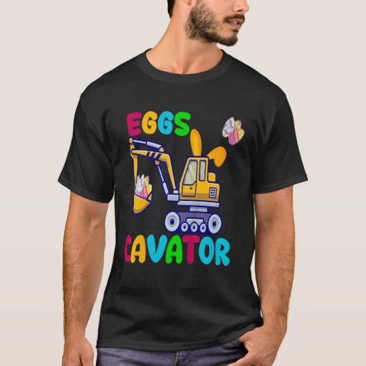 T-shirt EggsCavator Happy Easter Funny Excavator Hunting E (Devant)