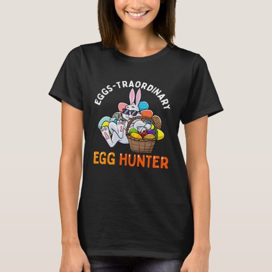 T-shirt Eggspert Egg Hunter Easter Boy Girl Bunny Eggs-Tra (Devant)