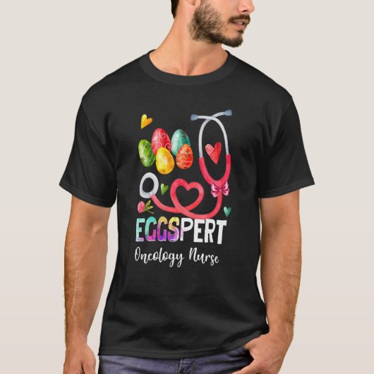 T-shirt Eggspert Oncology Nurse Bunny Stethoscope Pâques D (Devant)