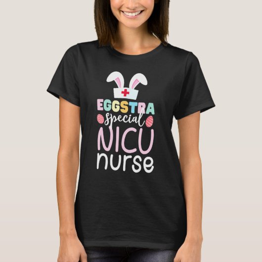 T-shirt Eggstra Spécial Nicu Nurse Jour de Pâques Oeuf Bun (Devant)