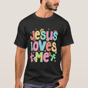 T-shirt Église chrétienne biblique Groovy Jésus m'aime