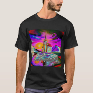 T-shirt Église dans le paysage psychédélique 1
