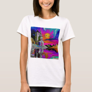 T-shirt Eglise en paysage psychédélique 5