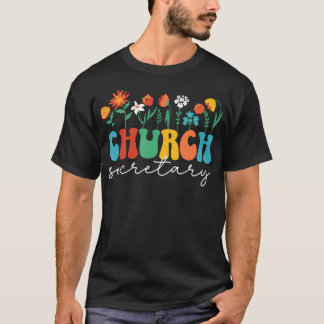 T-shirt Église Groovy Secrétaire Appréciation Église