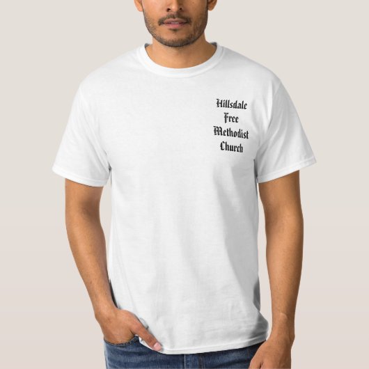 T-shirt Église méthodiste de HillsdaleFree (Devant)