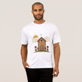 T-shirt Église Sunny Avec Fleurs Rustique Charme De Pays (Devant entier)