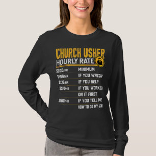 T-shirt Église Usher Horaire Note Amusante Église chrétien