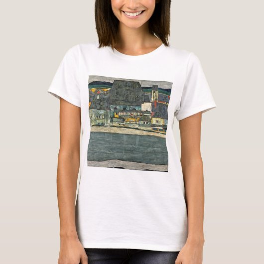 T-shirt Egon Schiele casas junto al rio ciudad vieja. (Devant)