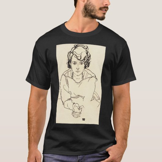 T-shirt Egon Schiele - Femme assise (Devant)