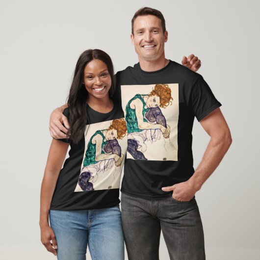 T-shirt Egon Schiele - femme assise avec des jambes (Unisexe)