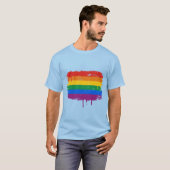 T-SHIRT ÉGOUTTURE GAIE DE DRAPEAU (Devant entier)