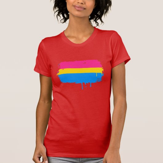 T-SHIRT ÉGOUTTURE PANSEXUAL DE DRAPEAU (Devant)