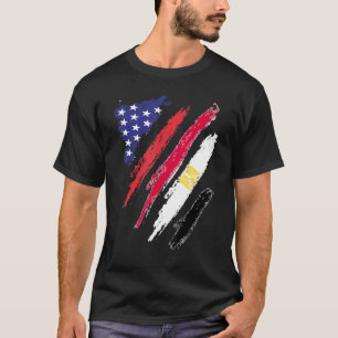 T-shirt Égypte Américain Drapeau Cultivé USA Patriot Hérit