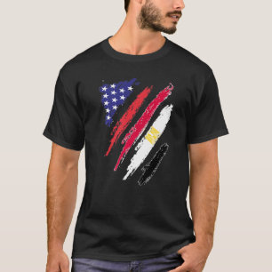T-shirt Égypte Américain Drapeau Cultivé USA Patriot Hérit