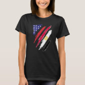 T-shirt Égypte Américain Drapeau Cultivé USA Patriot Hérit (Devant)