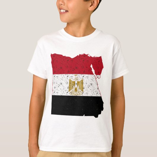 T-shirt Egypte Drapeau Carte Crackle (Devant)