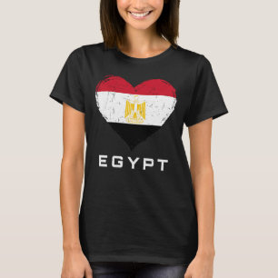 T-shirt Egypte Drapeau Coeur en détresse femmes noir