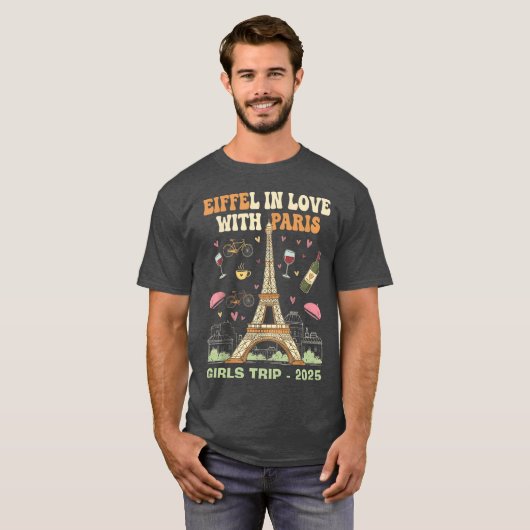 T-shirt Eiffel en amour - Custom Paris Trip Tee (Devant entier)