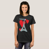 T-shirt Eiffel Tower I Love Paris France Souvenir French (Devant entier)