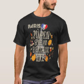 T-shirt Eiffel Tower Pumpkin Paris Autumn France Fall in F (Devant)