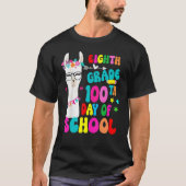 T-shirt Eighth Grade 100 Days Smarter No Prob Llama Teache (Devant)