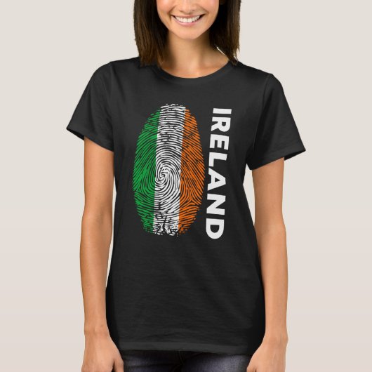 T-shirt Eire Fingerprint St Patrick's Day Irish Flag Irela (Devant)