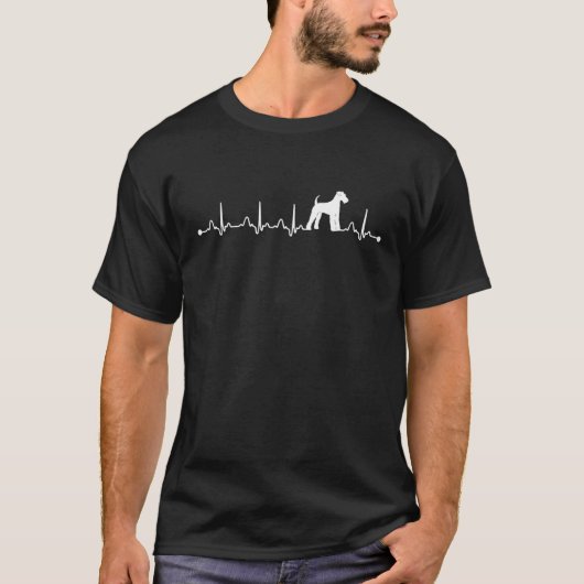 T-shirt EKG Airedale Terrier Maman Drôle Chien Maman (Devant)