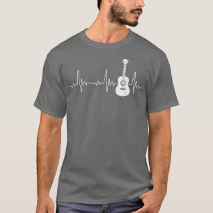 T-shirt EKG Guitar Heartbeat Guitar Player Musical Women M