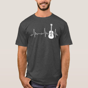 T-shirt EKG Guitar Heartbeat Guitar Player Musical Women M