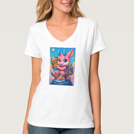 T-shirt EKNAKHON Boost Bunny V-Neck Shirt (Devant)