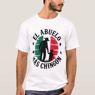 T-shirt El Abuelo Mas Chingon Meilleur Grand-Père Drapeau