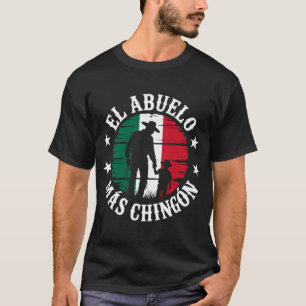 T-shirt El Abuelo Mas Chingon Meilleur Grand-Père Drapeau