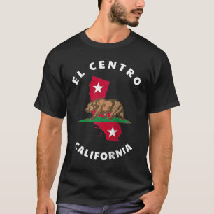 T-shirt El Centro California CA Drapeau et Bear Badge Souv